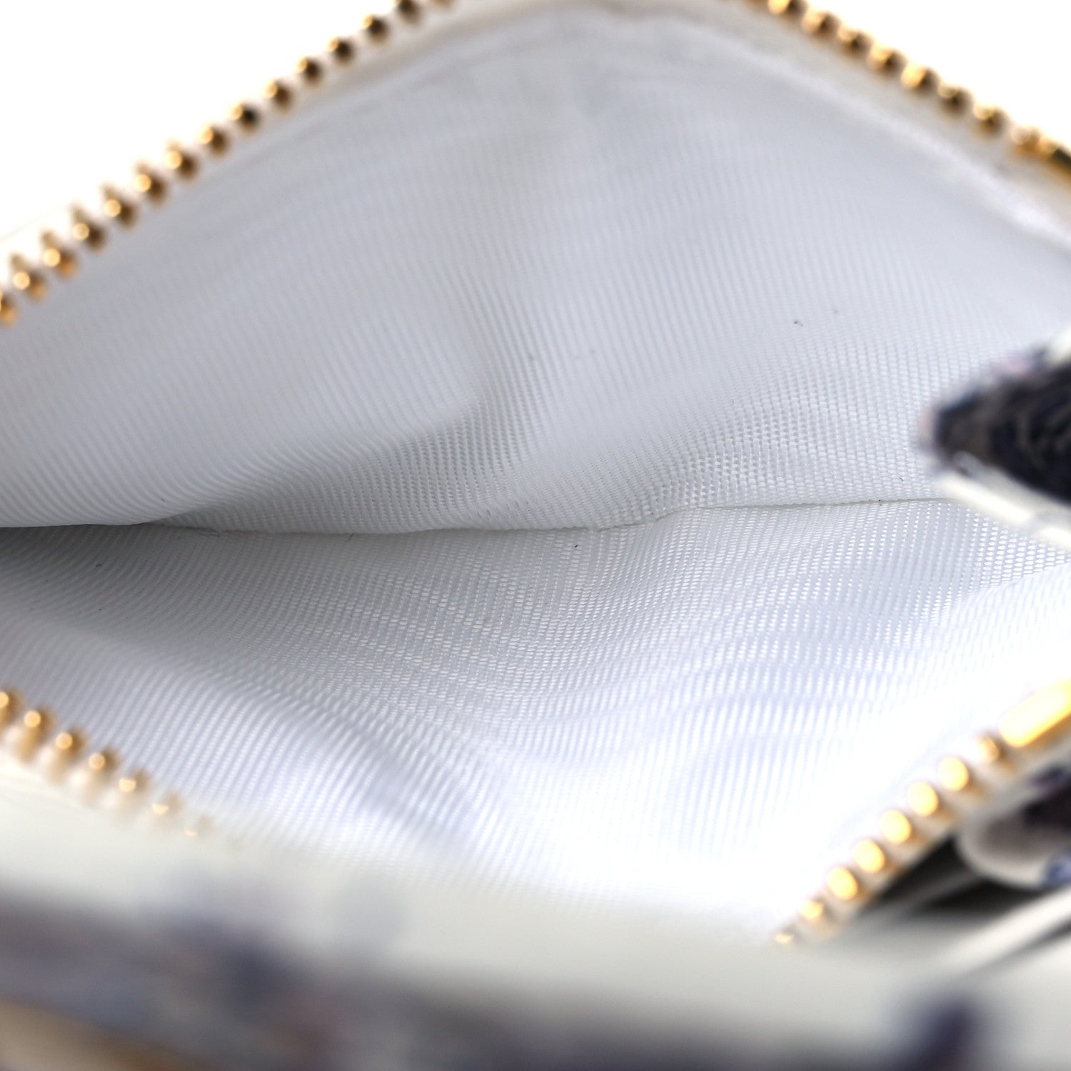 Christian Dior Calfskin Butterfly Printed Caro XS Wallet White Multicolor 6 of 10