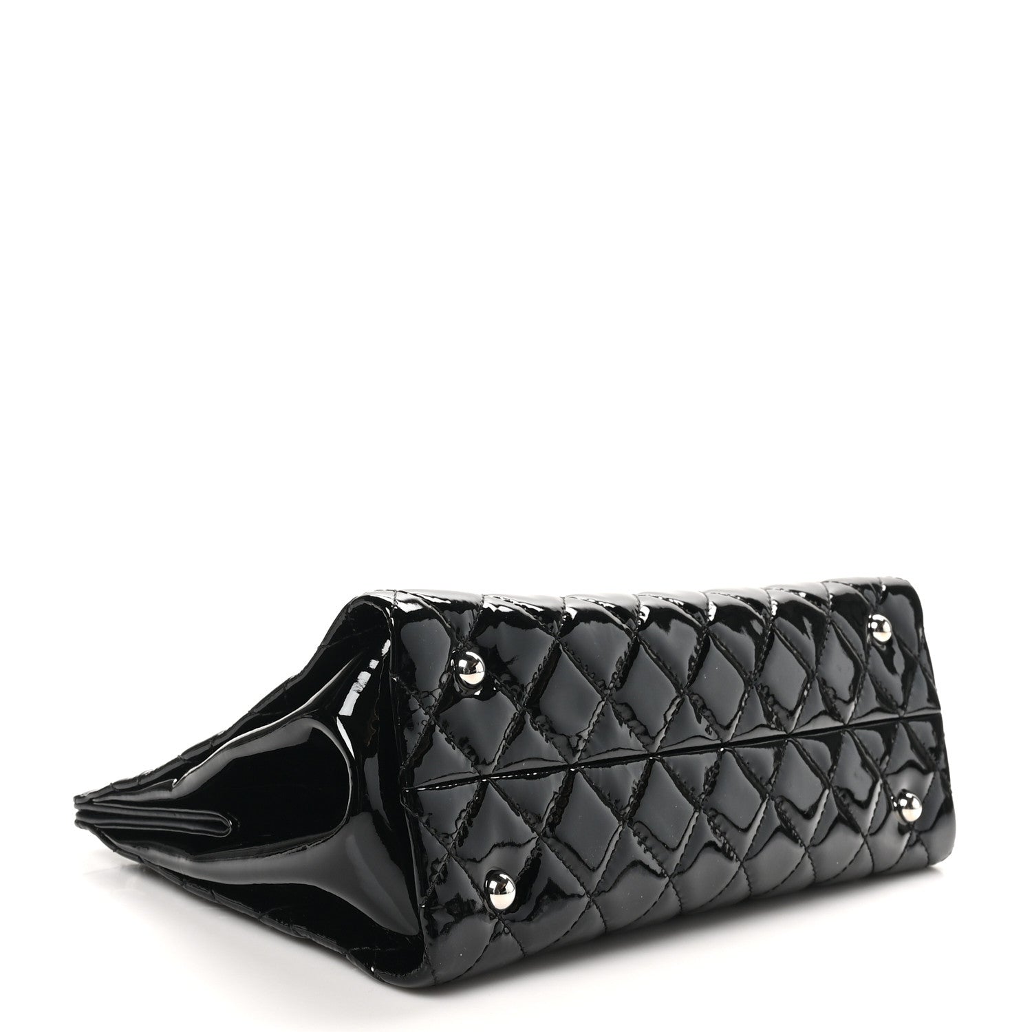 Chanel Patent Quilted Timeless CC Shopping Tote Black 4 of 10