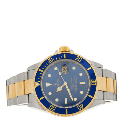 Rolex Stainless Steel 18K Yellow Gold 40mm Submariner Date Watch Royal Blue 16613 2 of 4