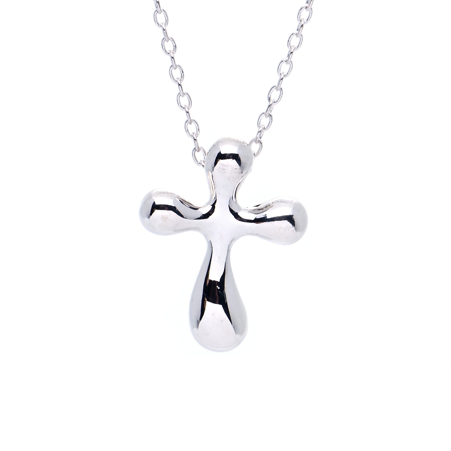 Sterling Silver 16mm Elsa Peretti Cross Pendant Necklace