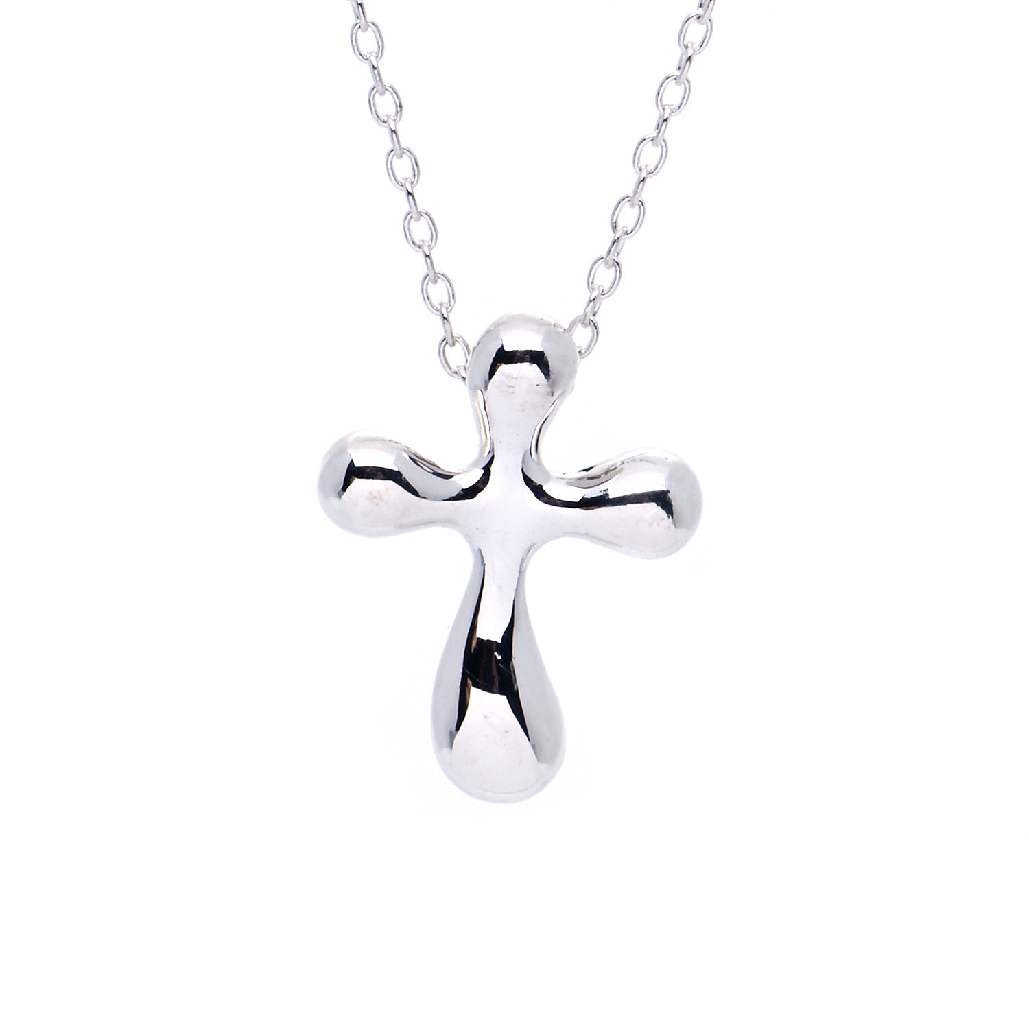 Tiffany Sterling Silver 16mm Elsa Peretti Cross Pendant Necklace 4 of 7