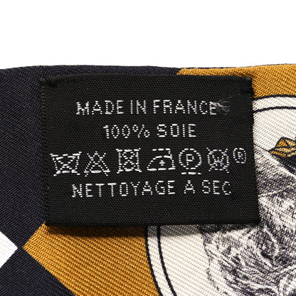 Hermes Silk Colliers et Chiens Twilly Black Gold White 3 of 4