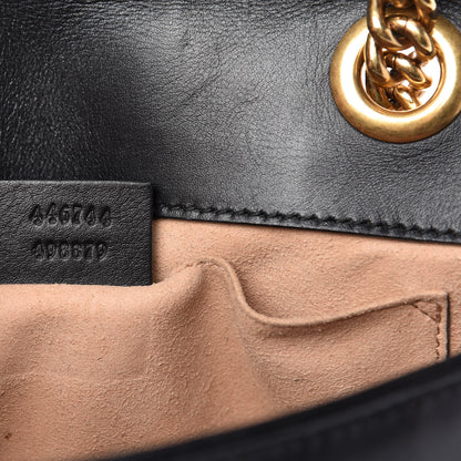 Gucci Calfskin Matelasse Mini GG Marmont Shoulder Bag Black 9 of 10