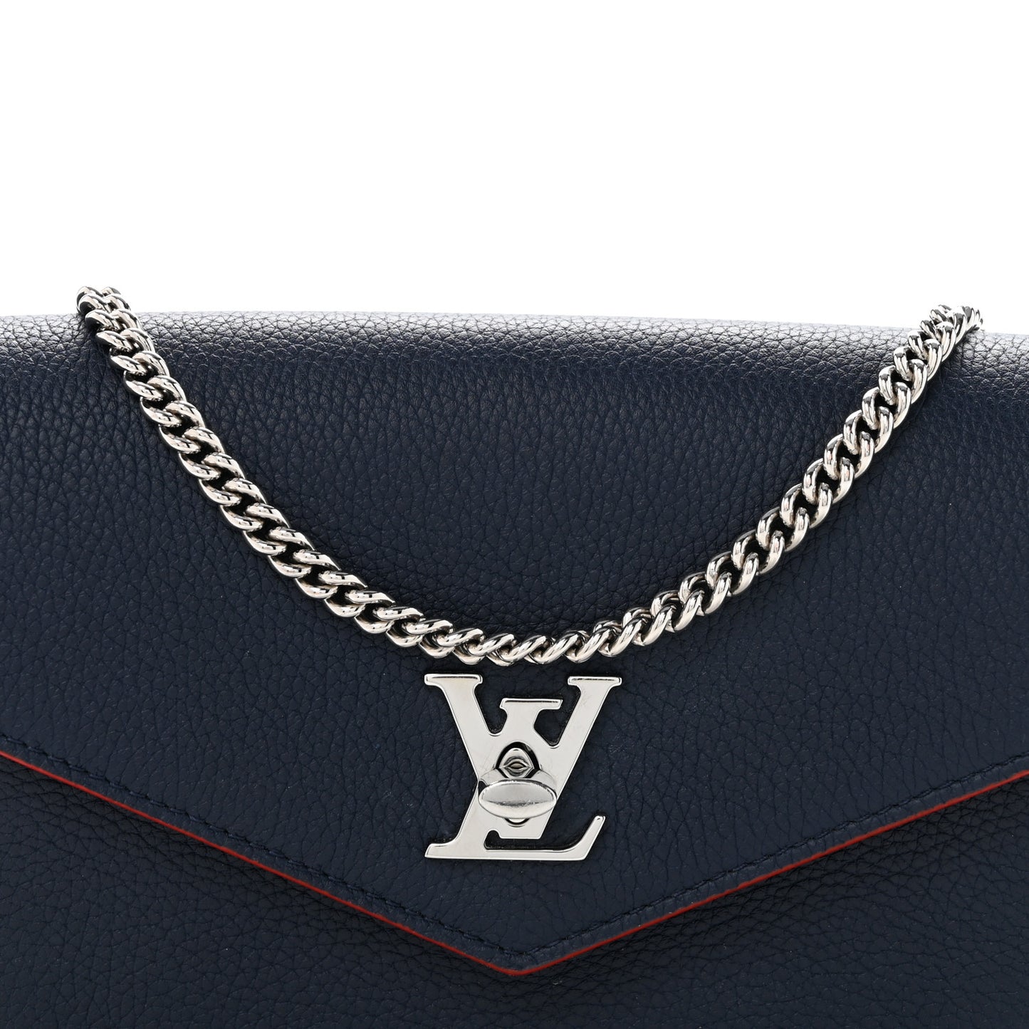 Soft Calfskin My Lockme Chain Pochette Marine Rouge