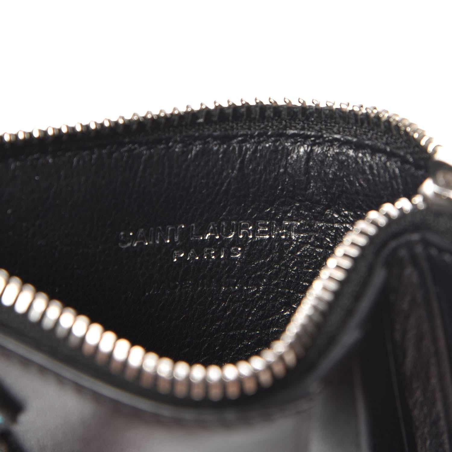 Saint Laurent Calfskin Moujik Patch Fragments Zip Pouch Card Holder Black 5 of 8