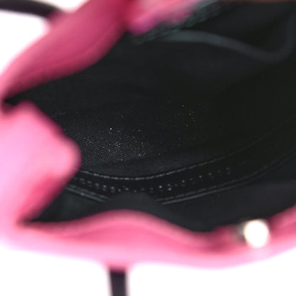 Balenciaga Shiny Calfskin Crocodile Embossed Logo Shopping Phone Holder Bag Rose Black 6 of 11