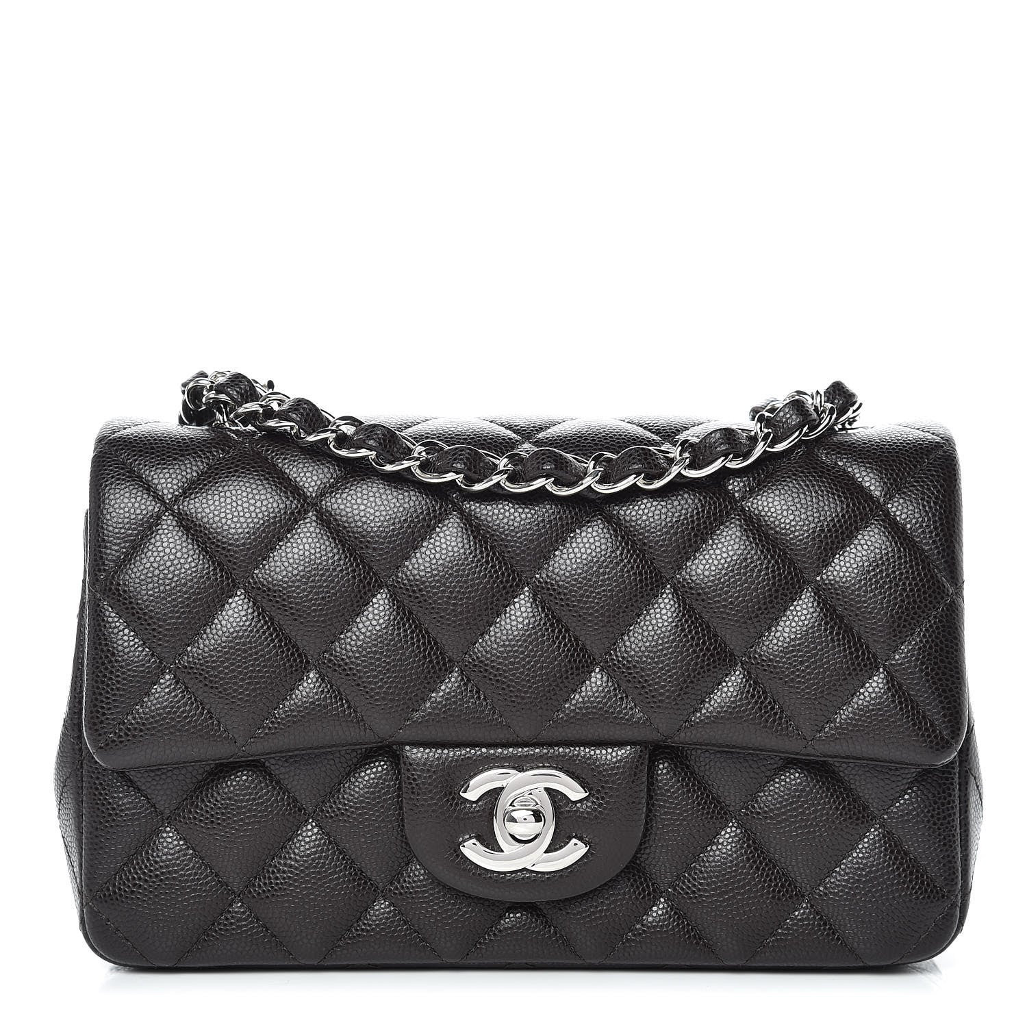 Chanel Caviar Quilted Mini Rectangular Flap Dark Brown 1 of 11