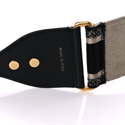Christian Dior Canvas Embroidered Shoulder Strap Black 5 of 8