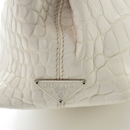 Prada Crocodile Clutch White 7 of 8