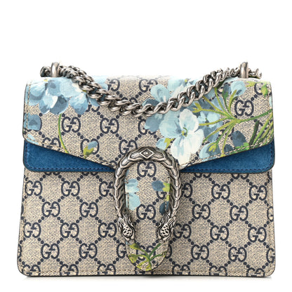 Gucci GG Supreme Monogram Blooms Mini Dionysus Shoulder Bag Beige Navy Vintage Blue 1 of 10
