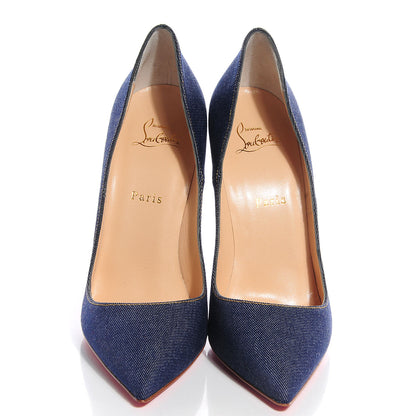 Christian Louboutin Denim Jazz Calf So Kate 120 Pumps Blue White 41 2 of 7