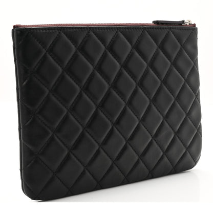 Chanel Lambskin Quilted Medium Cosmetic Case Black 3 of 7
