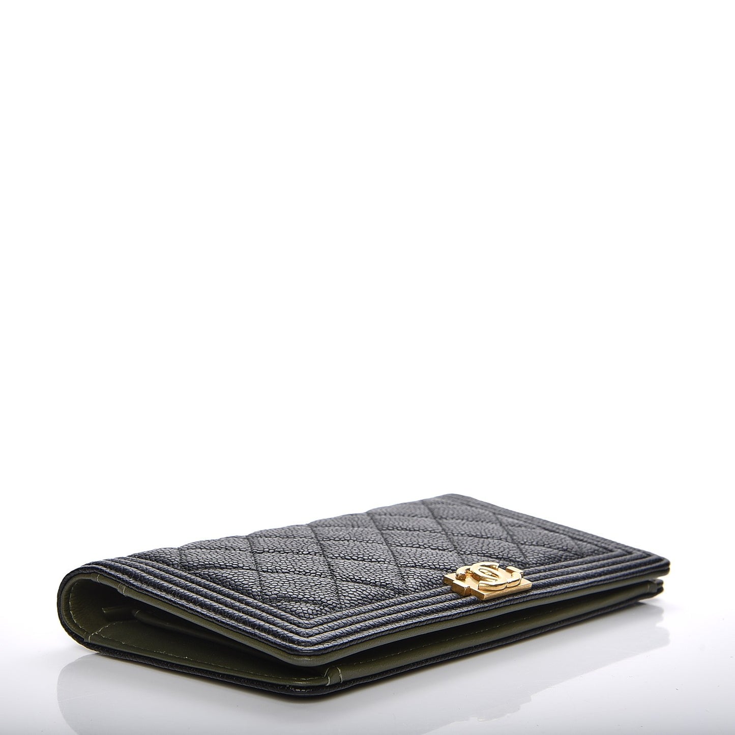 Caviar Quilted Boy Yen Wallet Black