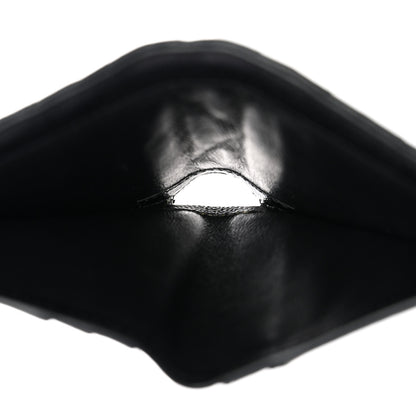 Saint Laurent Grain De Poudre Matelasse Chevron Monogram Zipped Two-Part Wallet Black 5 of 9