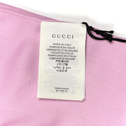 Gucci Wool Silk GG Monogram GGNat Scarf Rose 3 of 4