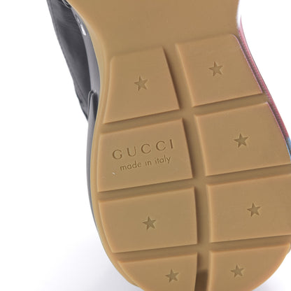 Gucci Calfskin Web Printed Mens Rhyton Sneakers 10.5 Black 6 of 9