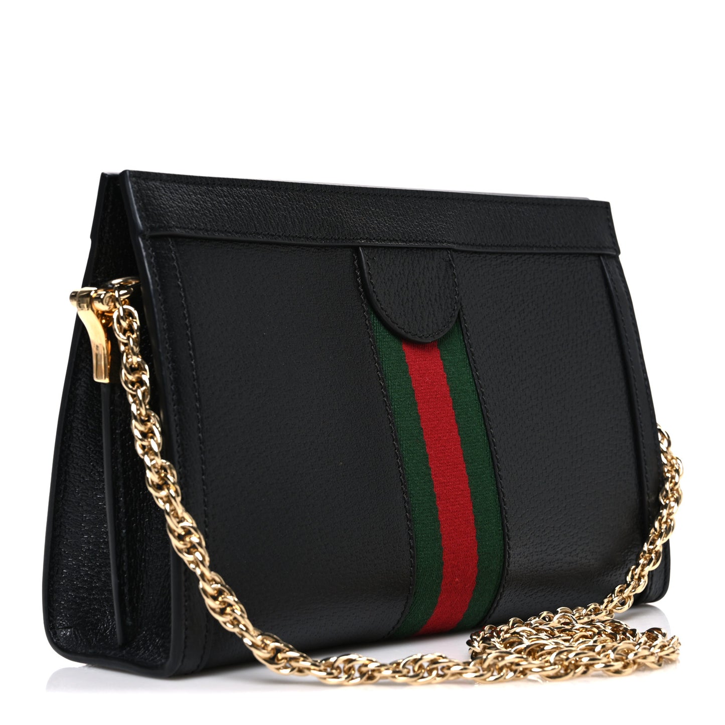 Calfskin GG Web Small Ophidia Chain Shoulder Bag Black