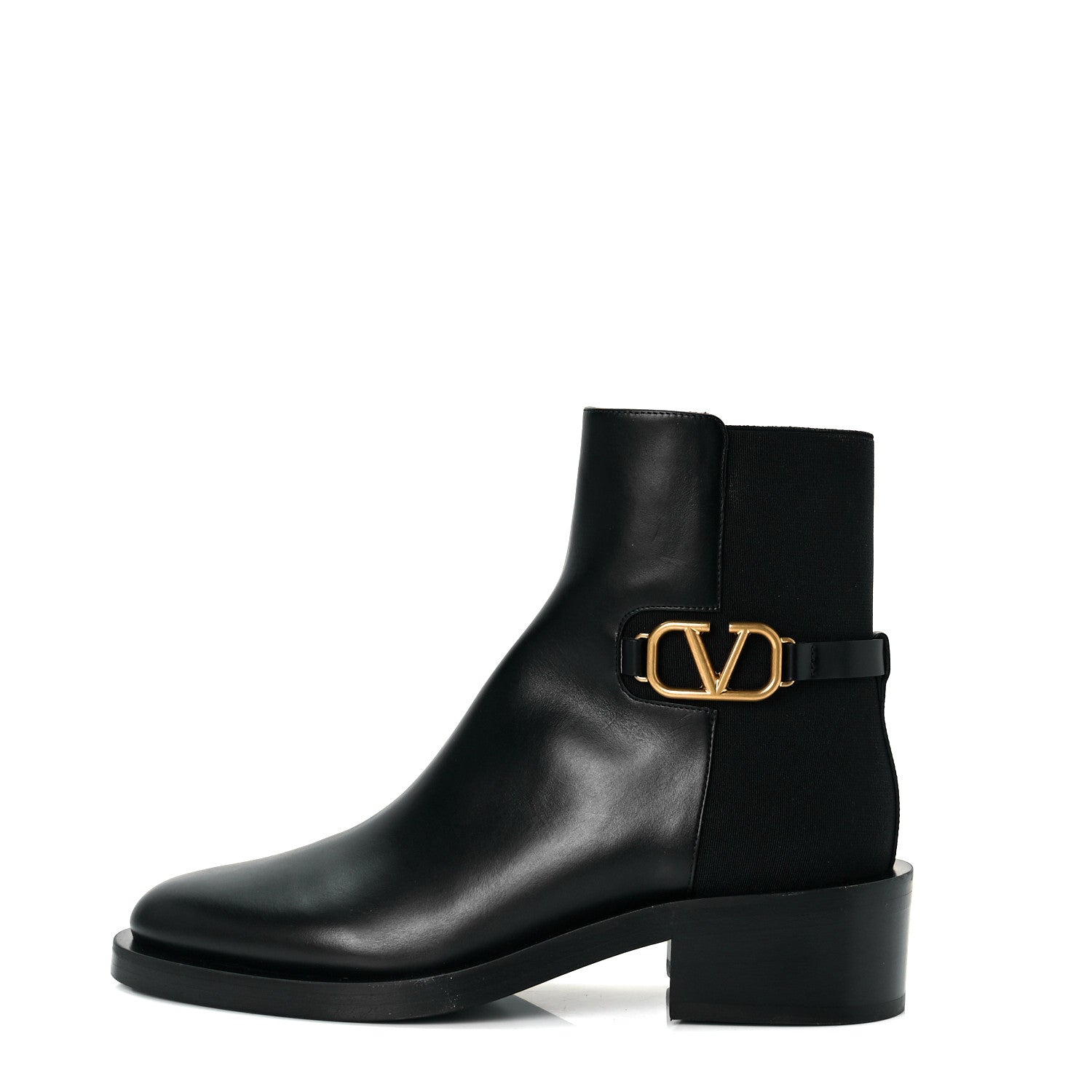 Valentino Garavani Calfskin VLogo 30mm Ankle Boots 39 Black 1 of 7
