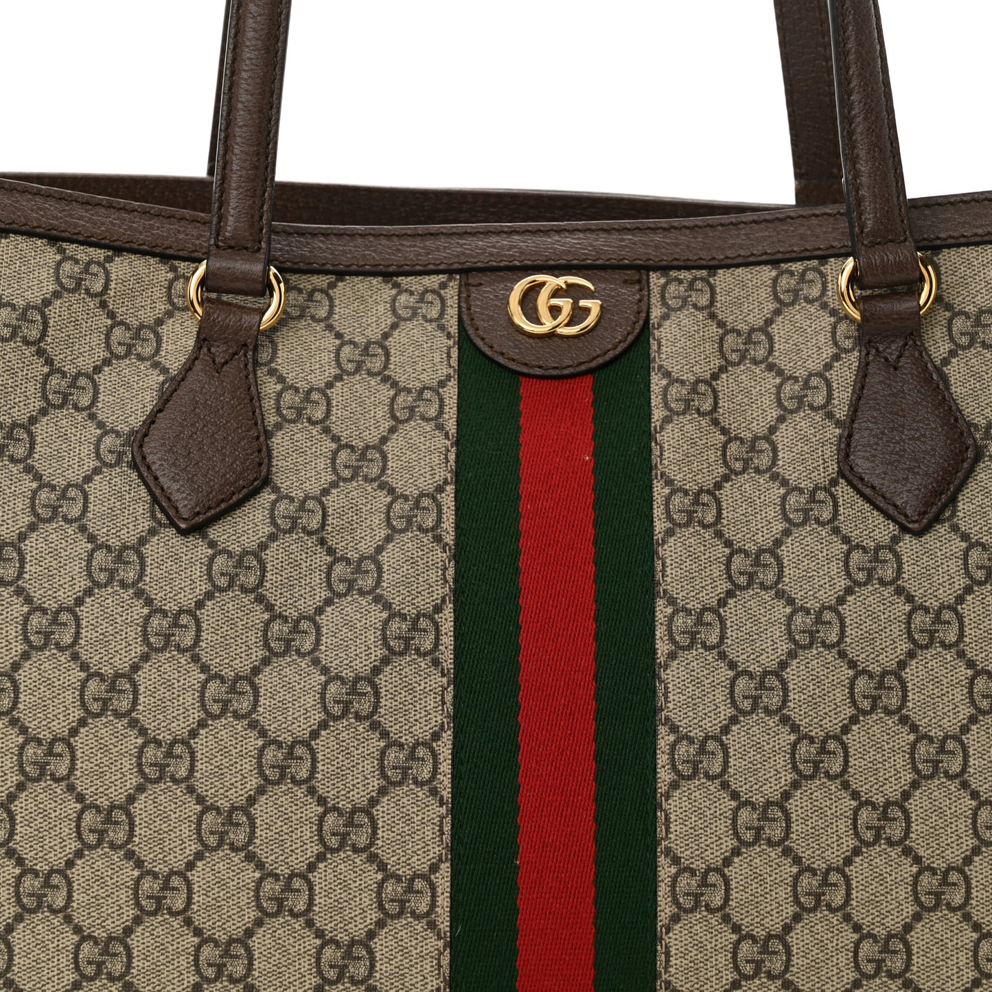 GG Supreme Monogram Medium Ophidia Shopping Tote Brown