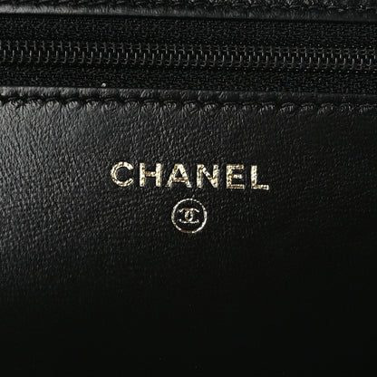 Chanel Lambskin Quilted Chain Around Wallet On Chain WOC Black 6 of 10