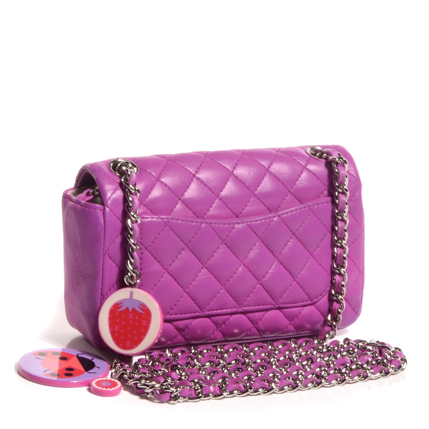 Chanel Lambskin Quilted Extra Mini Flap Fuchsia 3 of 9