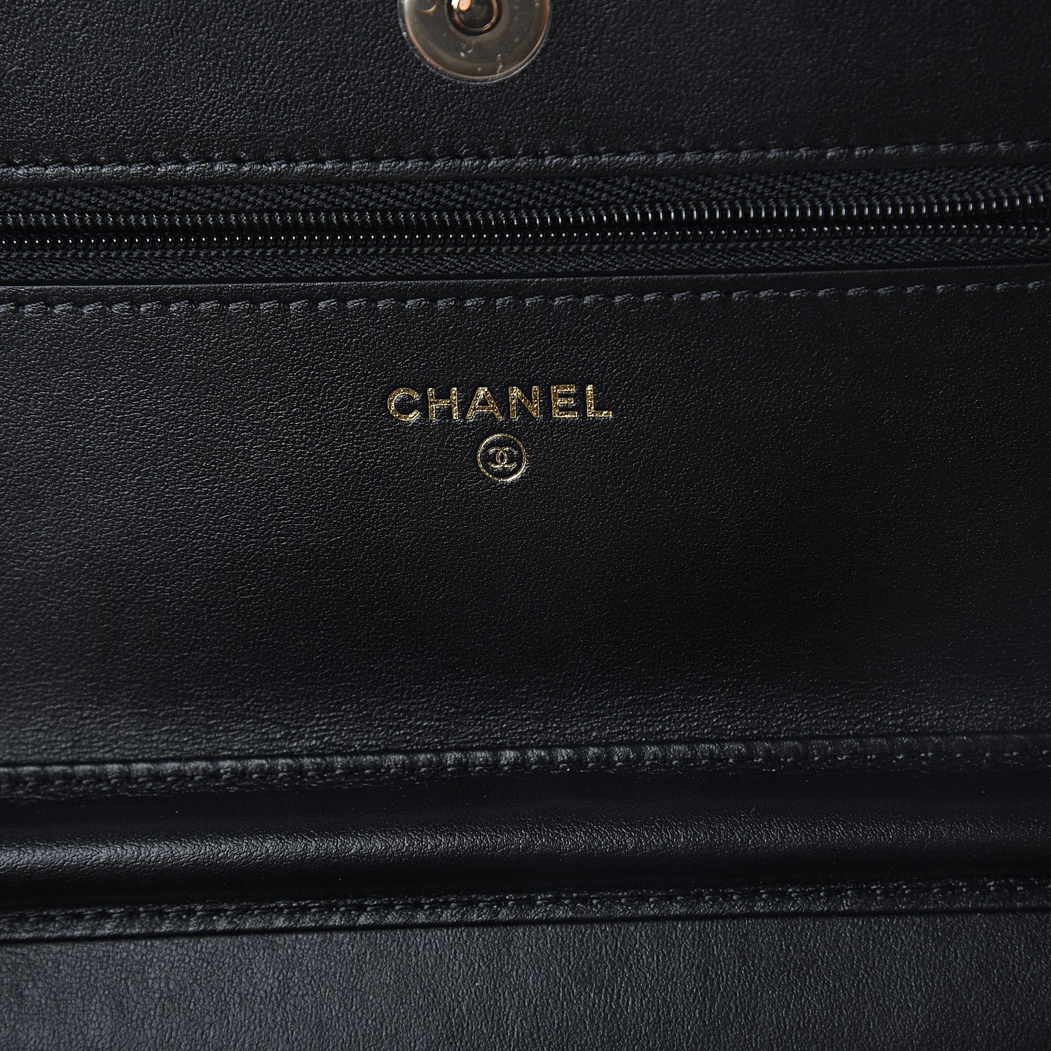 Chanel Tweed Quilted Wallet On Chain WOC Black Ecru White 5 of 9