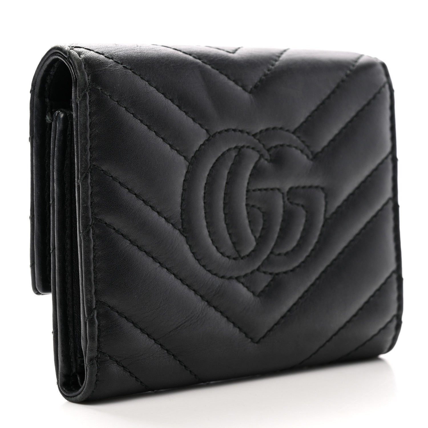 Gucci Calfskin Matelasse GG Marmont Wallet Black 3 of 7
