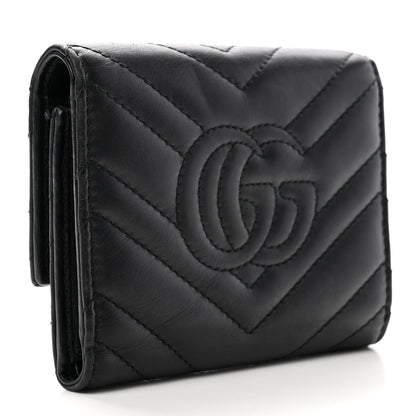 Gucci Calfskin Matelasse GG Marmont Wallet Black 3 of 7