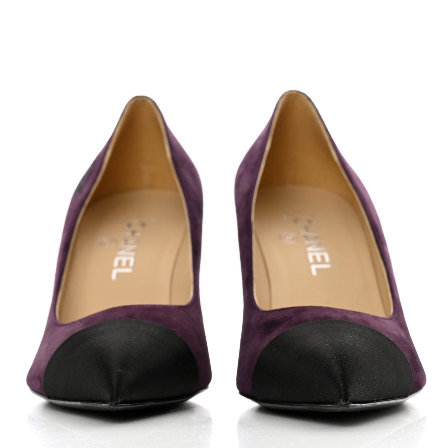 Suede Satin Cap Toe Pumps Dark 40 Purple Black