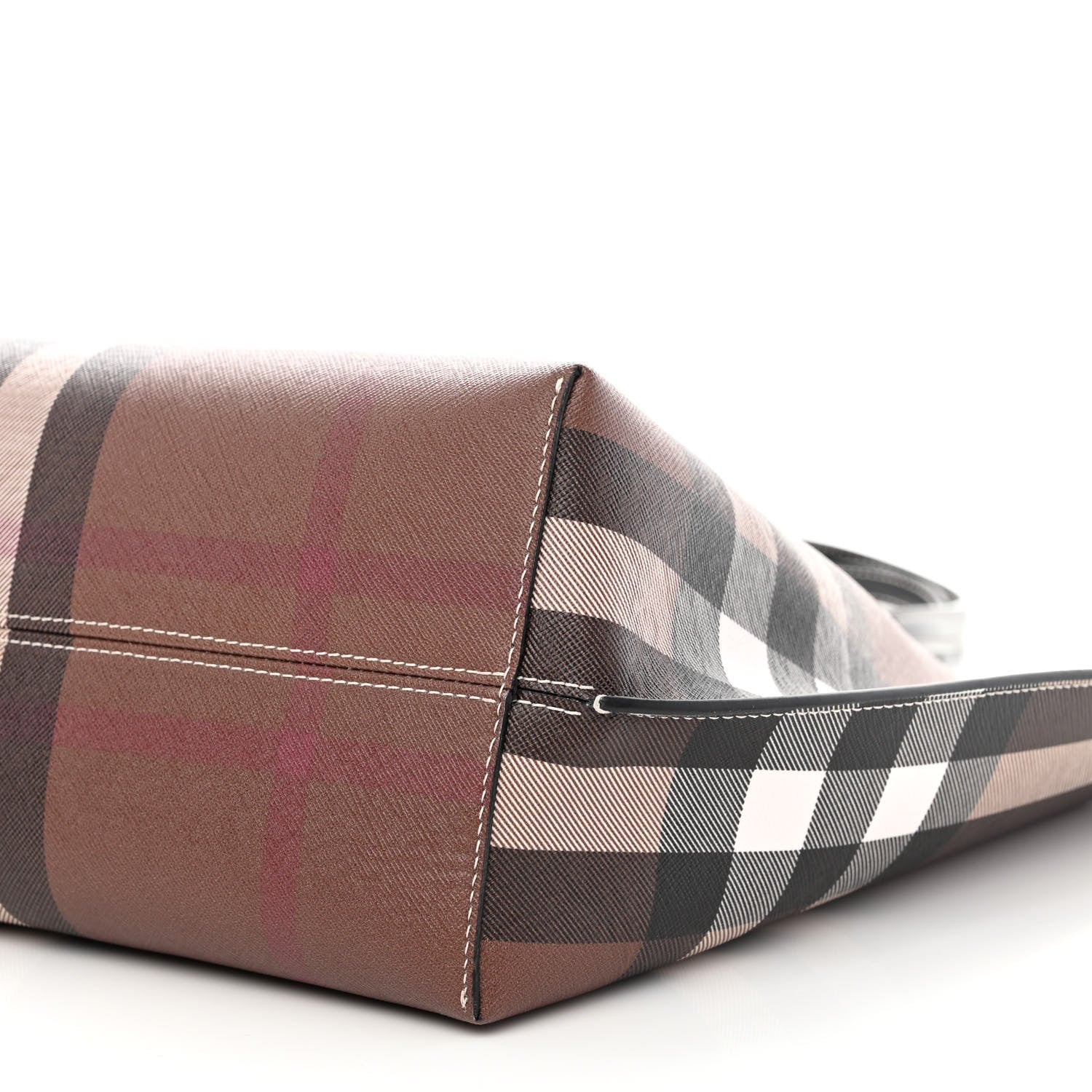 Burberry E-Canvas Check Medium Tote Dark Birch Brown 11 of 12