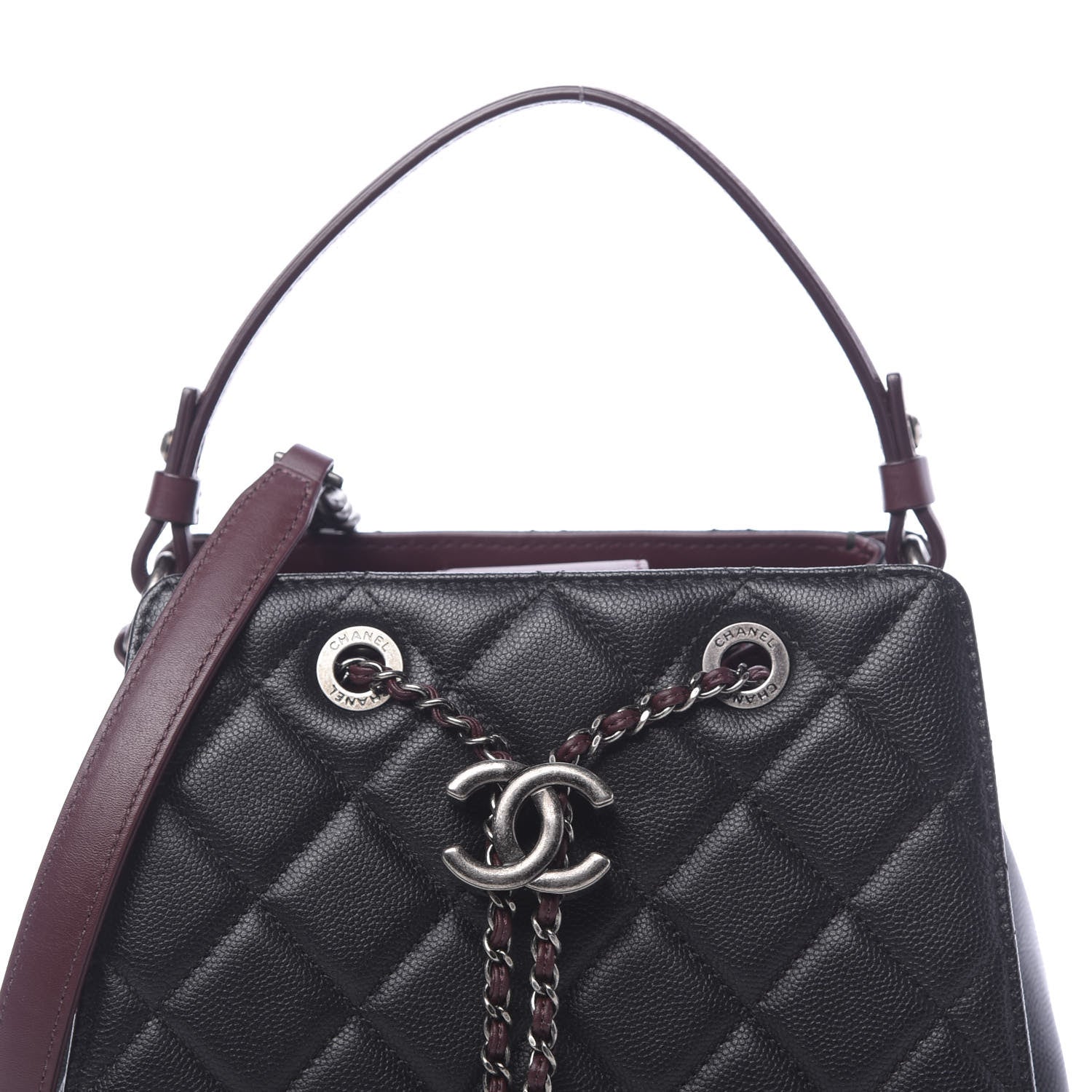 Chanel Caviar Quilted Small CC Bucket Bag Black 10 of 11