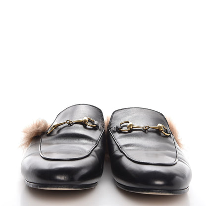 Gucci Calfskin Fur Womens Princetown Slippers 40 Black 2 of 9