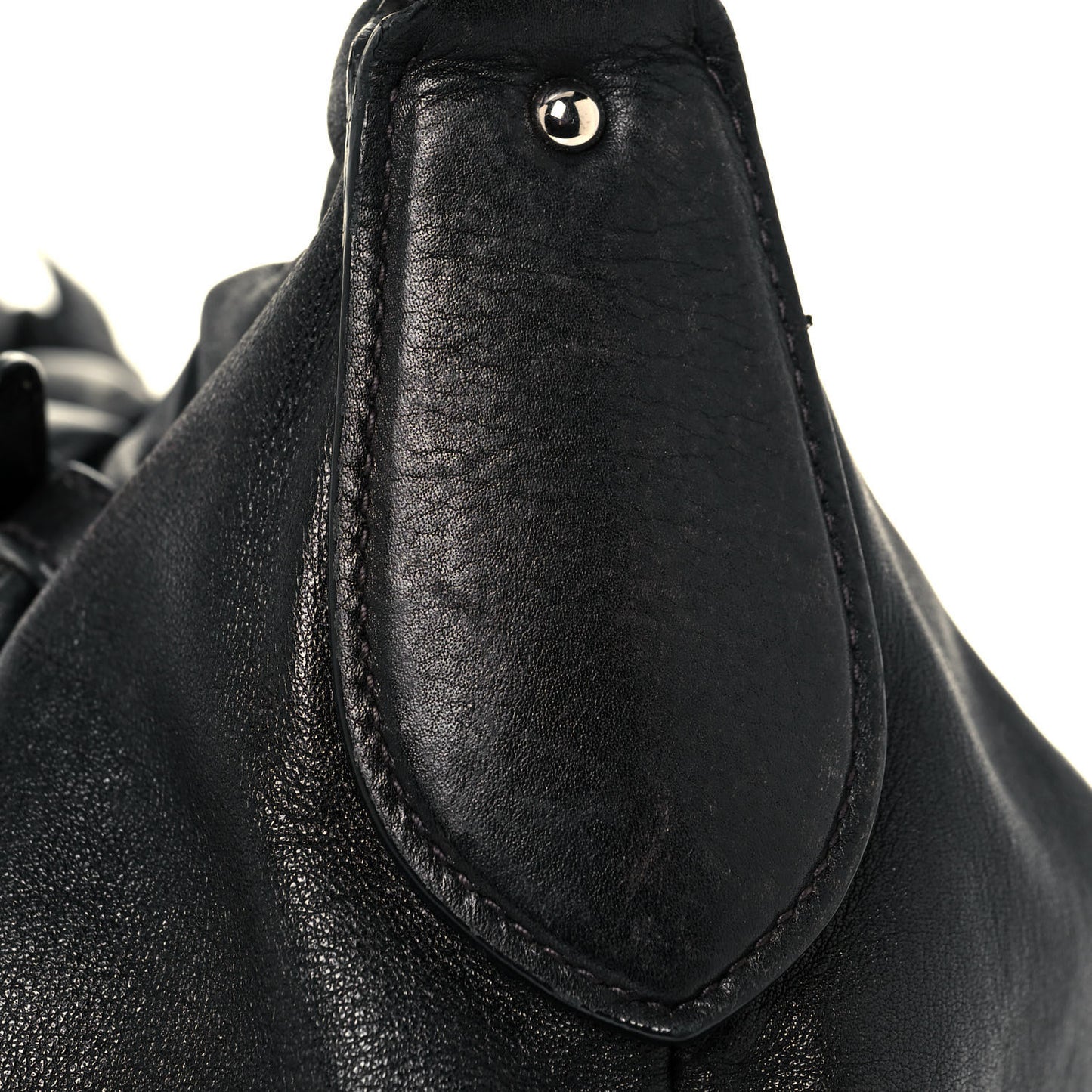Soft Calfskin Pleated Hobo Black