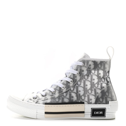 Christian Dior Technical Canvas Oblique Mens B23 High Top Sneakers 41 White Black 1 of 9