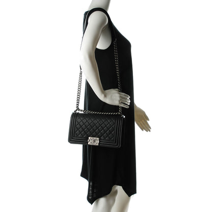 Chanel Caviar Quilted Medium Boy Flap Black 2 of 8