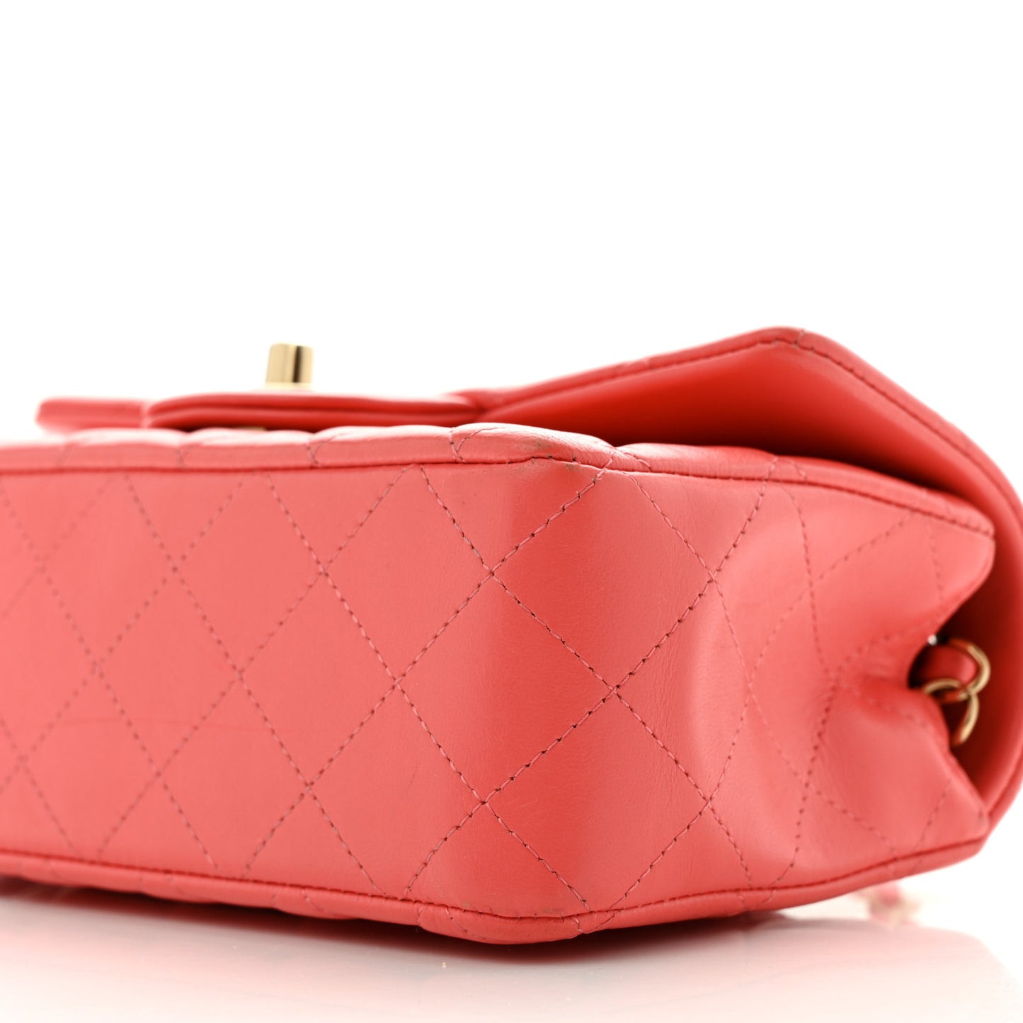 Lambskin Quilted Mini Rectangular Flap Pink