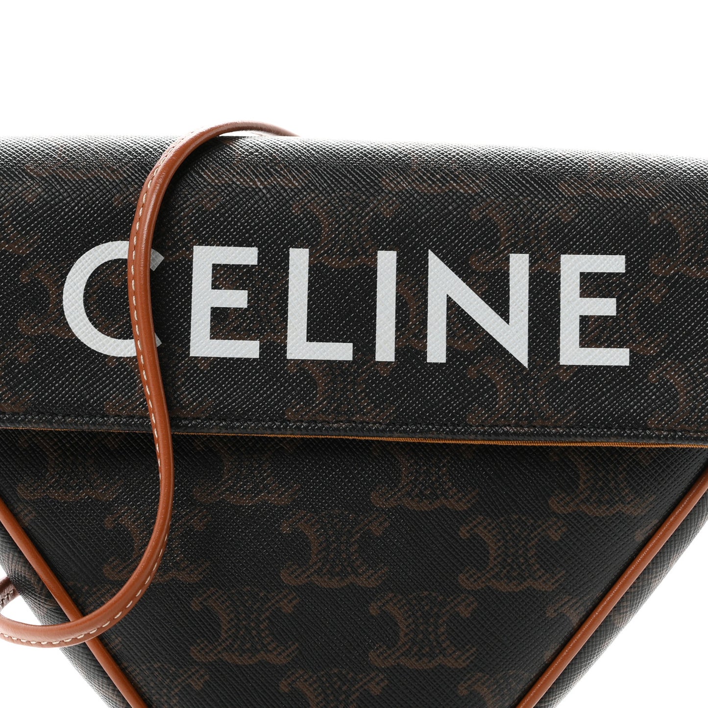 Triomphe Canvas Triangle Crossbody Bag Tan