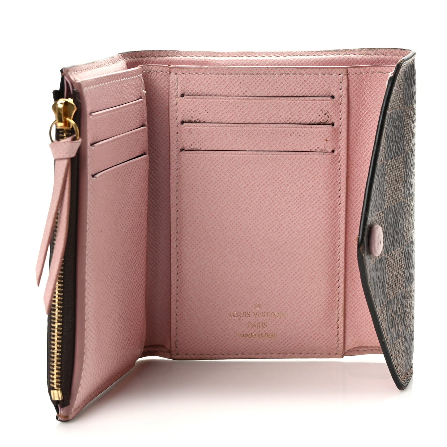 Damier Ebene Victorine Wallet Rose Ballerine