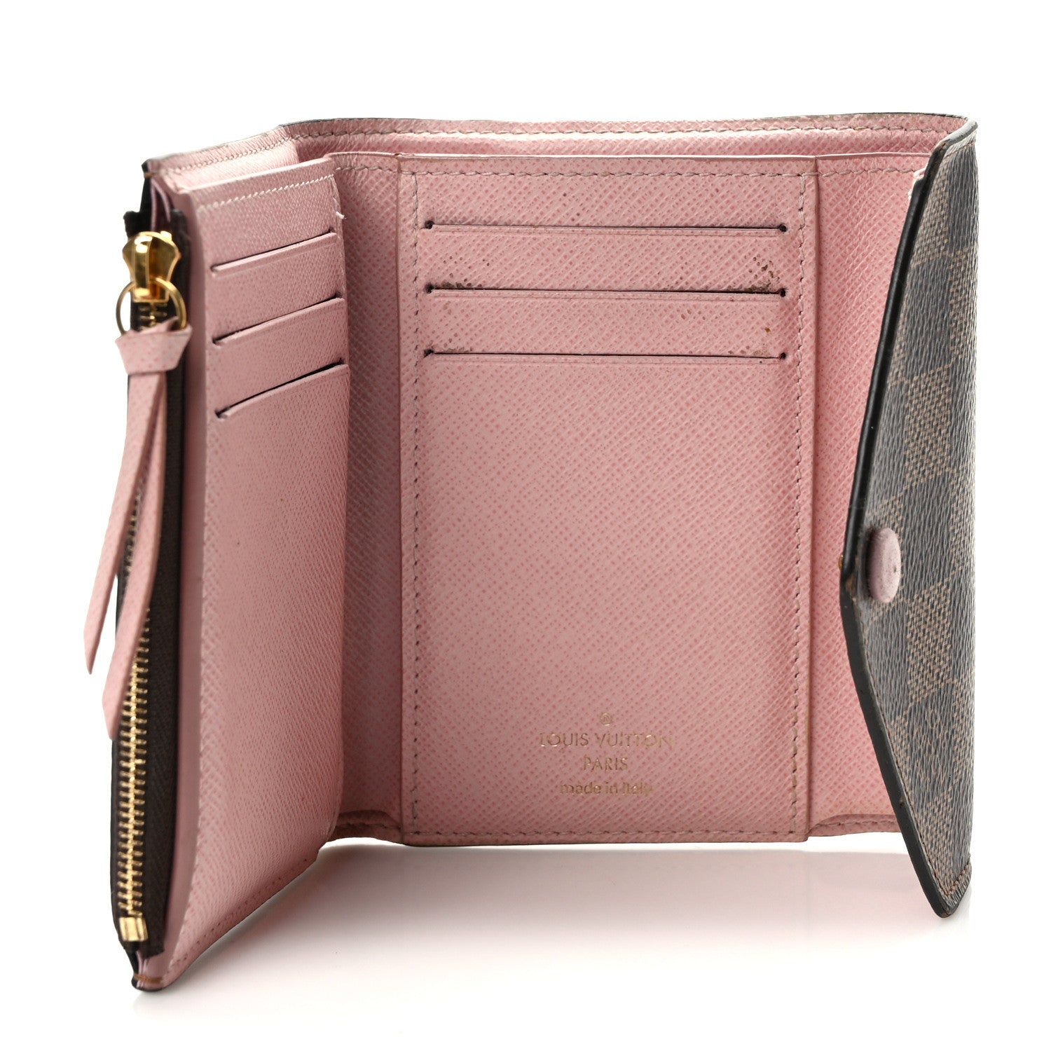 Louis Vuitton Damier Ebene Victorine Wallet Rose Ballerine 5 of 6
