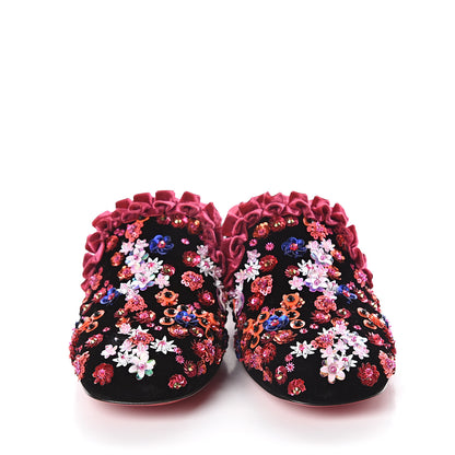 Christian Louboutin Velvet Glitter Babouchkaflor 35 Mule 38 Pink 2 of 7