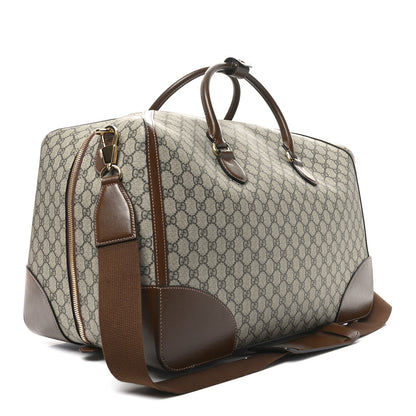 Gucci GG Supreme Monogram Azalea Calfskin Retro Interlocking G Large Duffle Bag Beige Ebony Brown Sugar 2 of 8