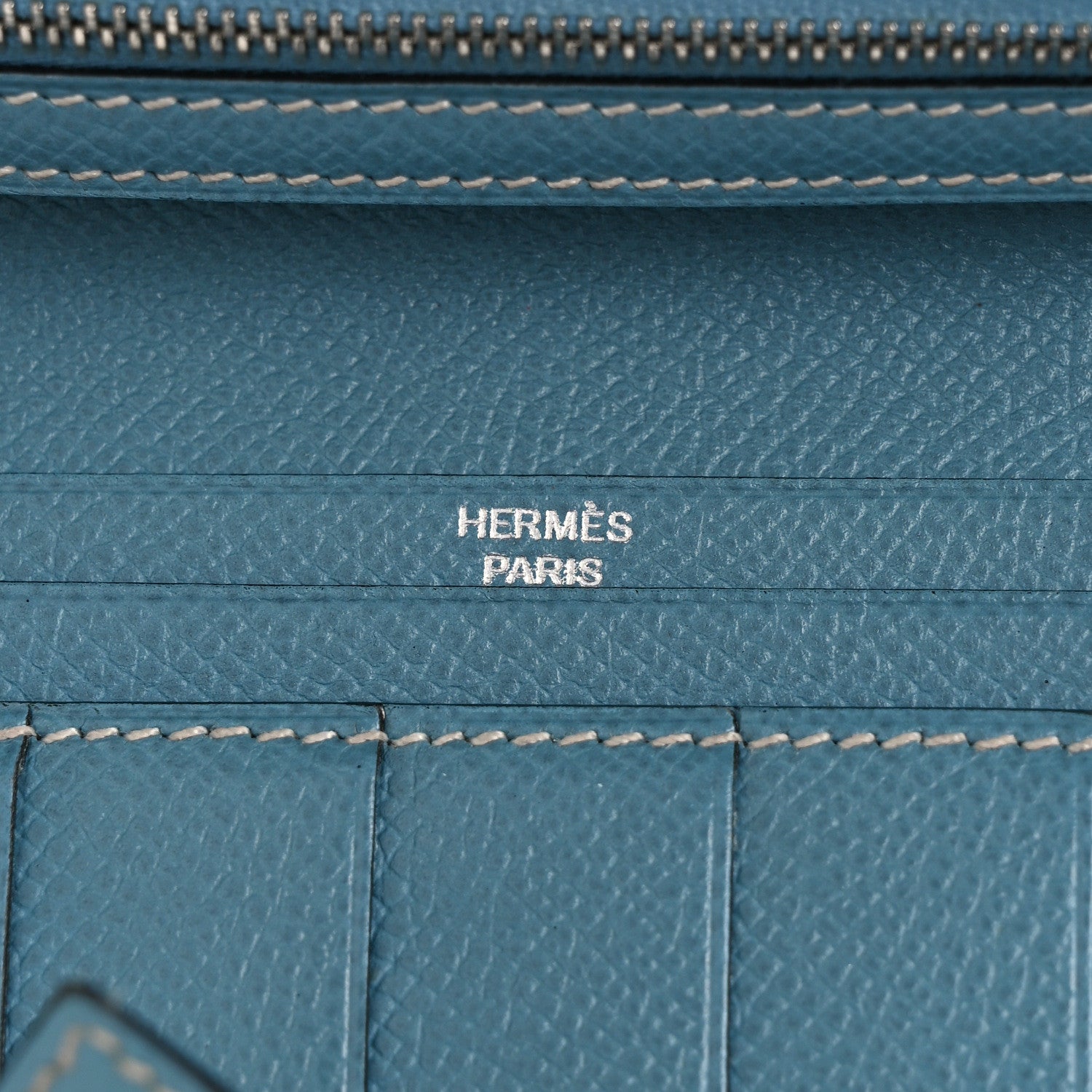 Hermes Epsom Bearn Gusset Wallet Blue Jean 5 of 5