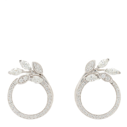 Tiffany Platinum Diamond Victoria Vine Circle Earrings 1 of 4