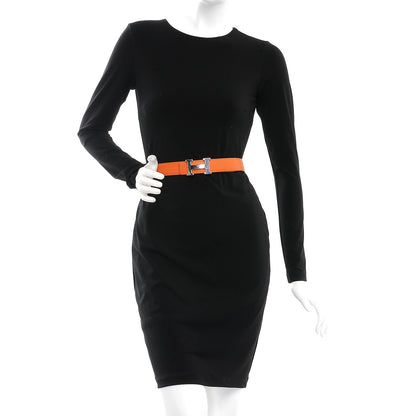 Hermes Box Togo 32mm H Belt 85 Black Orange 2 of 8