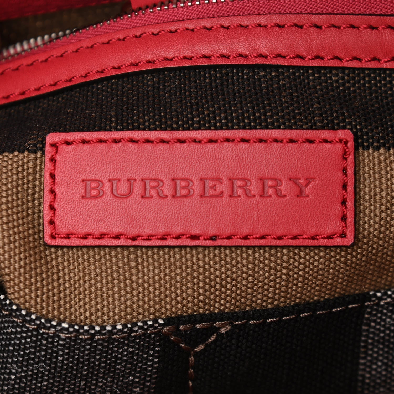 Burberry Grainy Calfskin Canvas Mega Check Medium Ashby Tassel Hobo Pink Azalea 6 of 11