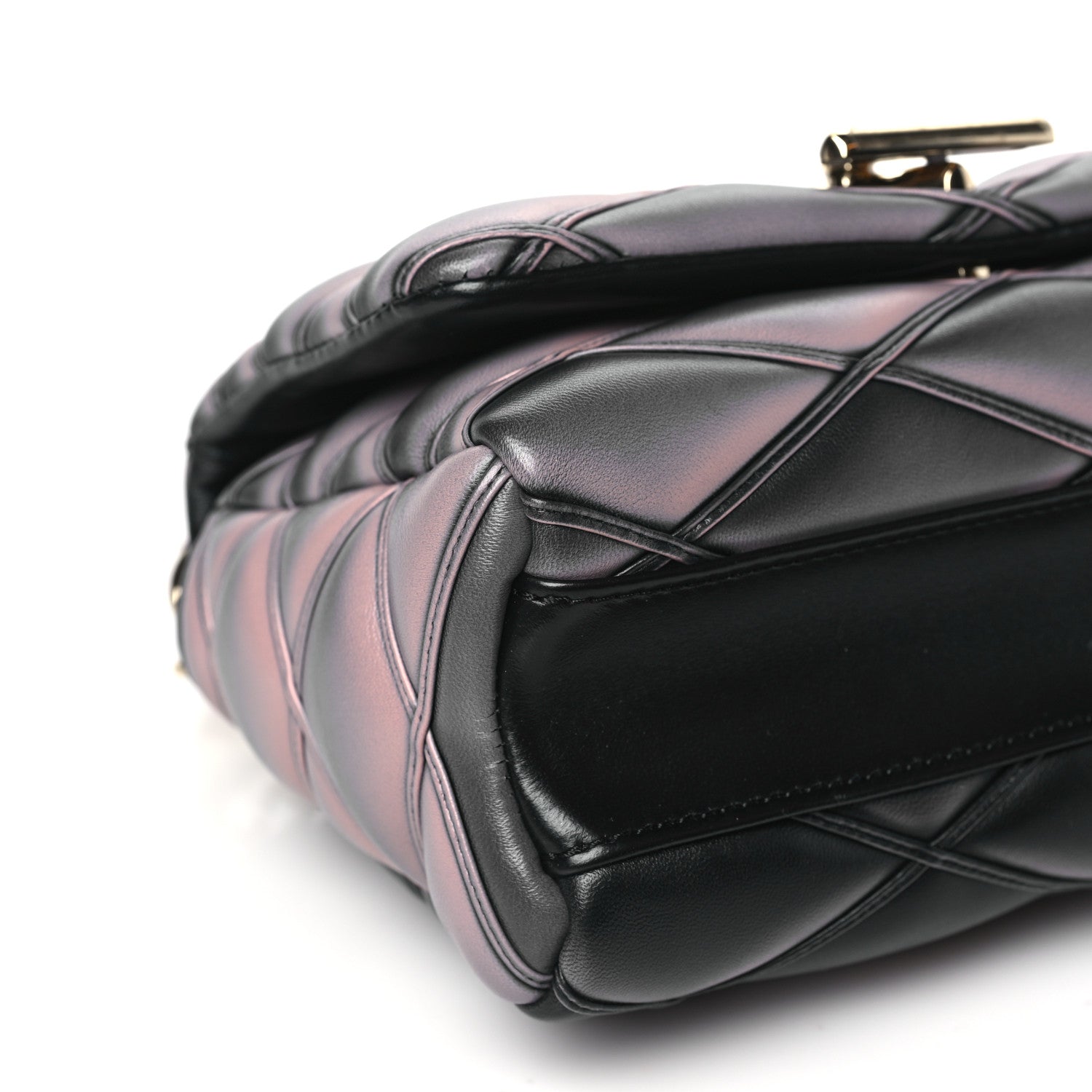 Louis Vuitton Lambskin Malletage Top Handle GO-14 MM Black Pink 9 of 10