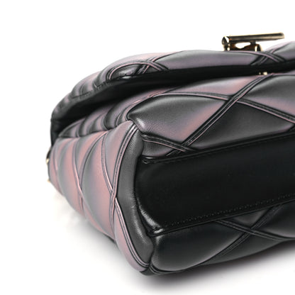 Louis Vuitton Lambskin Malletage Top Handle GO-14 MM Black Pink 9 of 10