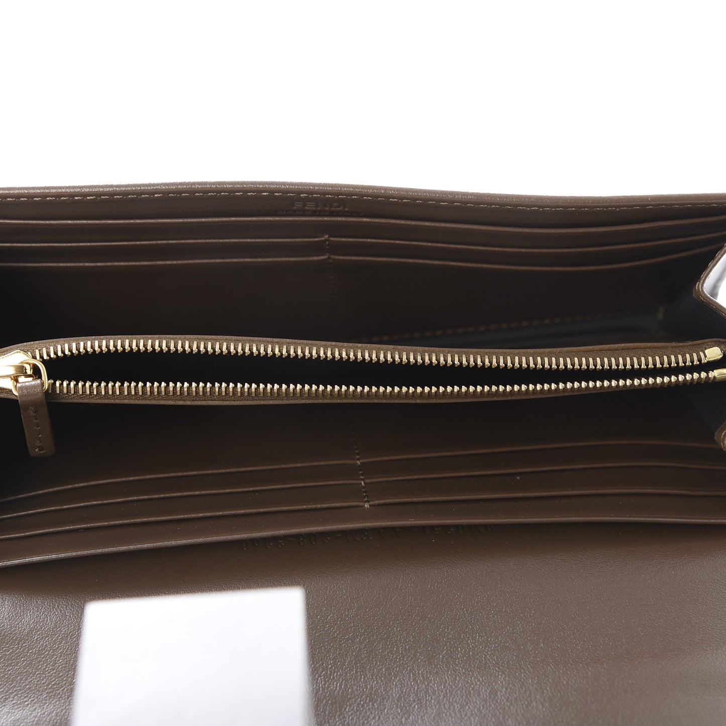 Vitello Soft F is Fendi Bi-Color FF 1974 Embossed Continental Envelope Wallet Maya Black
