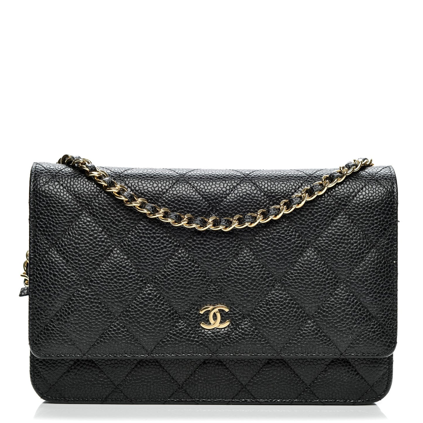 Caviar Quilted Wallet On Chain WOC Black