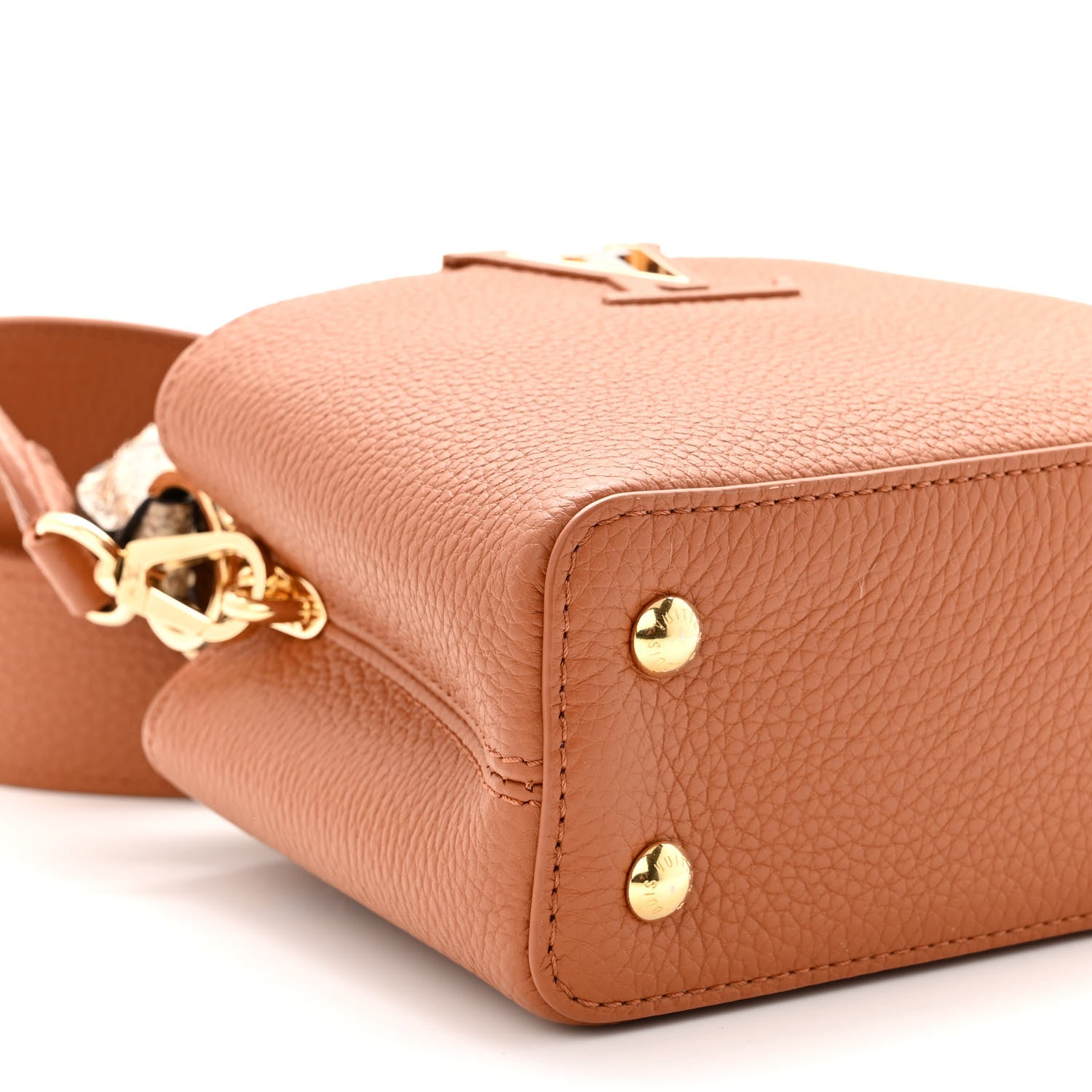 Louis Vuitton Taurillon Snakeskin Mini Capucines Caramel 7 of 9